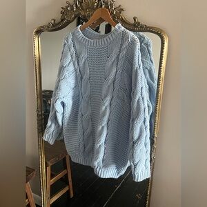 Princess Polly Light Blue Cable Knit Sweater